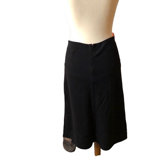Diane von Furstenburg  black wool silk blend a line midi skirt size 8 - Picture 4 of 8
